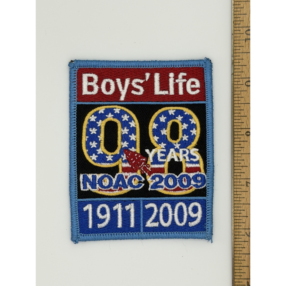Boys' Life NOAC 2009 98 Years Scout Patch 1911-2009 Blue Border